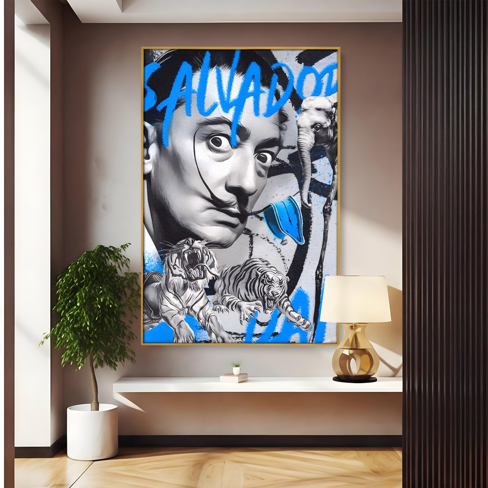 Tablou Canvas Premium LuxCanva® A1496, Dali Salvador ,  Room, Pictor, Sculptor, Tigru, Elefent, Living, Culori Vibrante