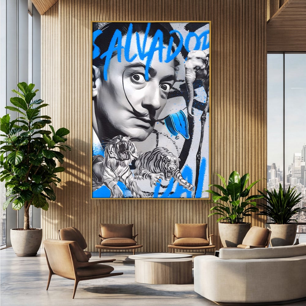 Tablou Canvas Premium LuxCanva® A1496, Dali Salvador ,  Room, Pictor, Sculptor, Tigru, Elefent, Living, Culori Vibrante