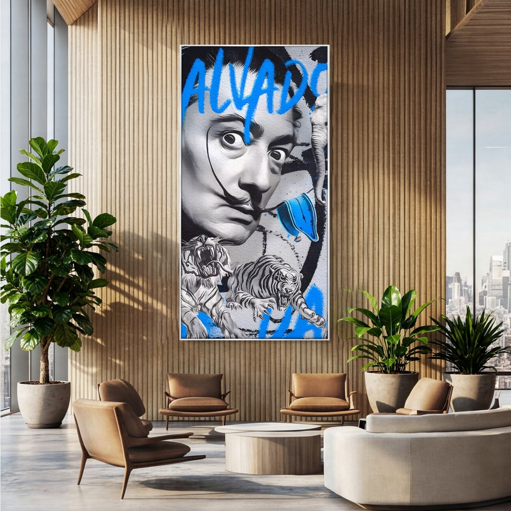 Tablou Canvas Premium LuxCanva® A1496, Dali Salvador ,  Room, Pictor, Sculptor, Tigru, Elefent, Living, Culori Vibrante