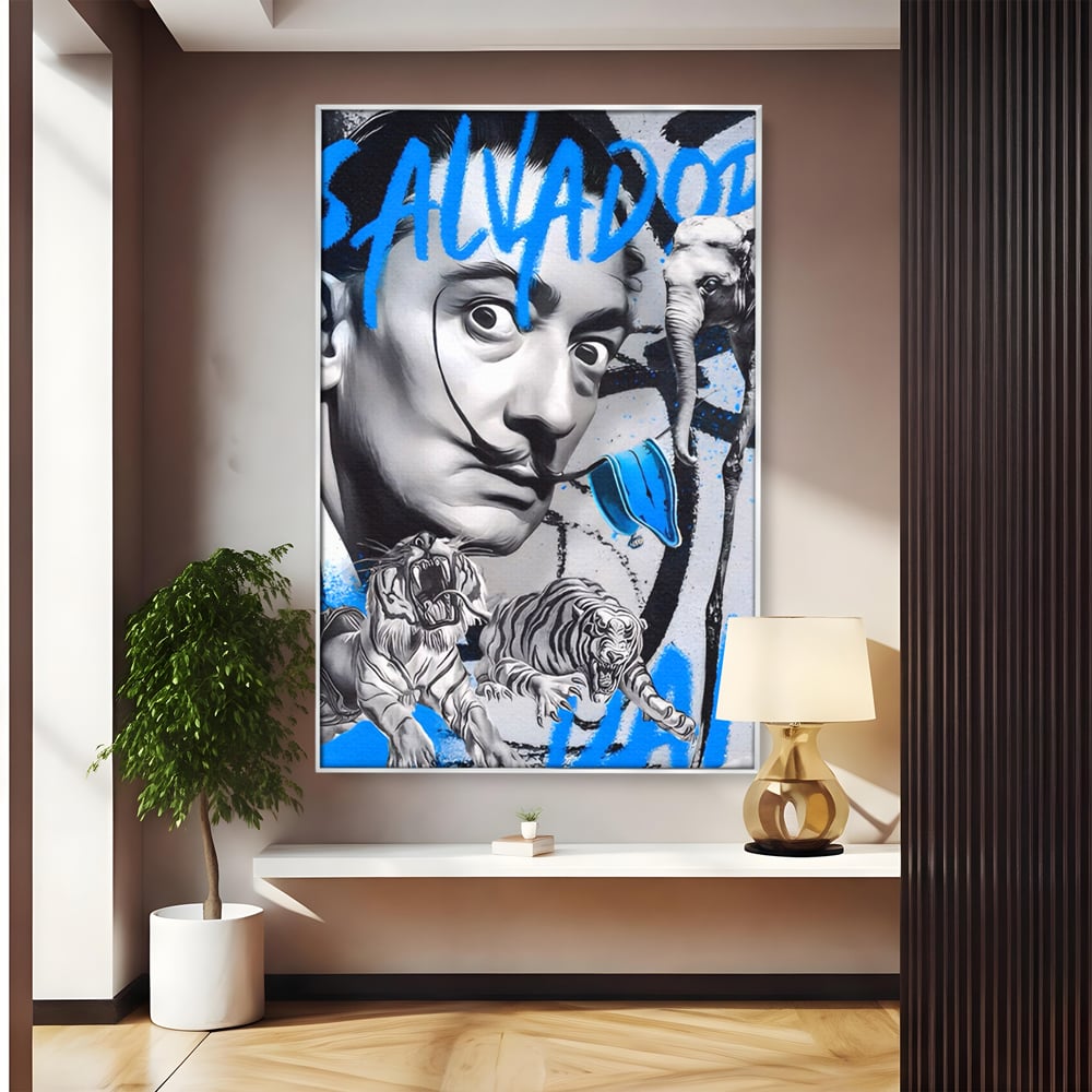 Tablou Canvas Premium LuxCanva® A1496, Dali Salvador ,  Room, Pictor, Sculptor, Tigru, Elefent, Living, Culori Vibrante