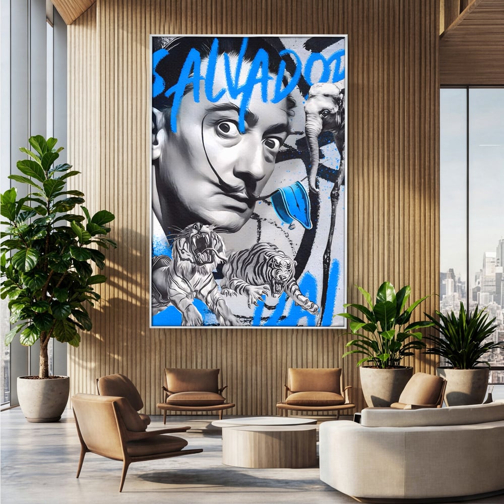 Tablou Canvas Premium LuxCanva® A1496, Dali Salvador ,  Room, Pictor, Sculptor, Tigru, Elefent, Living, Culori Vibrante