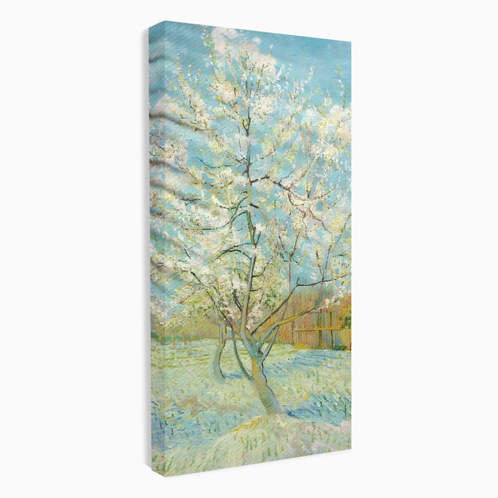 Leinwand Wandbilder Premium LuxCanva® A1497, Rosa Pfirsich, Zimmer, Baum, Blumen, Van Gogh, Gemälde, Wohnen, lebendige Farben