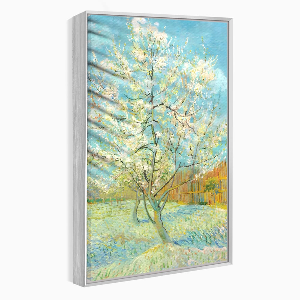 Leinwand Wandbilder Premium LuxCanva® A1497, Rosa Pfirsich, Zimmer, Baum, Blumen, Van Gogh, Gemälde, Wohnen, lebendige Farben