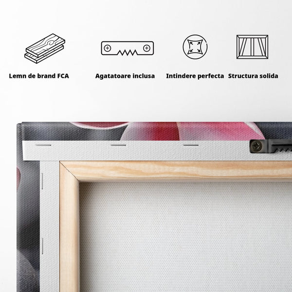 Tablou Canvas Premium LuxCanva® A1498, Flower Spa , Room, Relaxare, Floare Roz, Pietre, Decorativ, Living, Culori Vibrante