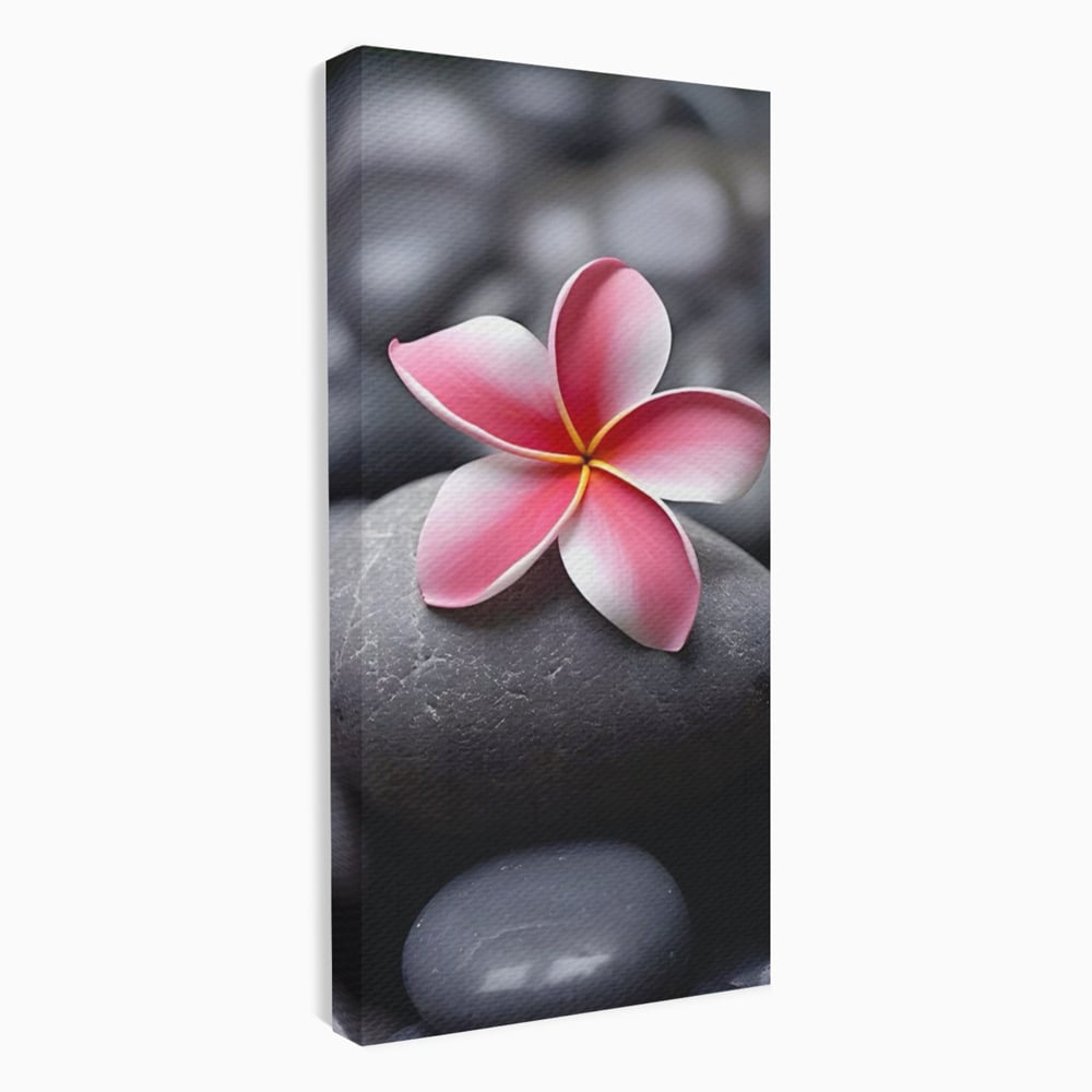 Tablou Canvas Premium LuxCanva® A1498, Flower Spa , Room, Relaxare, Floare Roz, Pietre, Decorativ, Living, Culori Vibrante