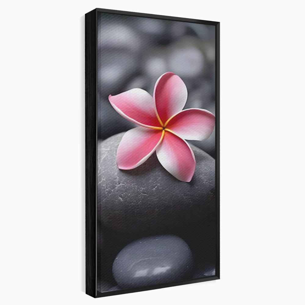 Tablou Canvas Premium LuxCanva® A1498, Flower Spa , Room, Relaxare, Floare Roz, Pietre, Decorativ, Living, Culori Vibrante