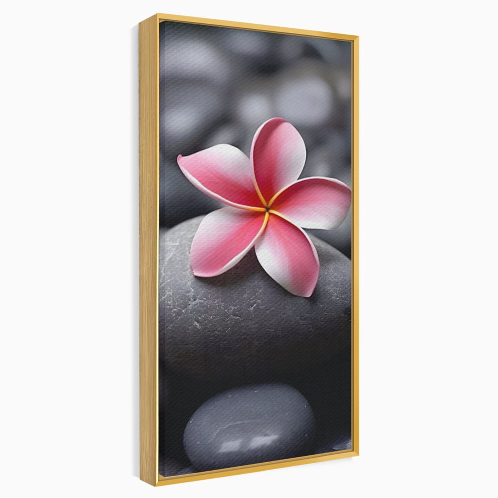 Tablou Canvas Premium LuxCanva® A1498, Flower Spa , Room, Relaxare, Floare Roz, Pietre, Decorativ, Living, Culori Vibrante