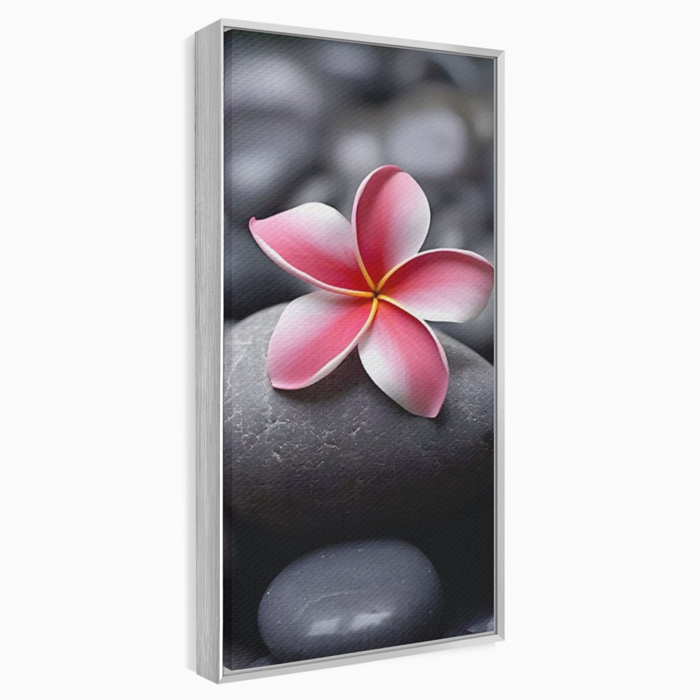 Tablou Canvas Premium LuxCanva® A1498, Flower Spa , Room, Relaxare, Floare Roz, Pietre, Decorativ, Living, Culori Vibrante