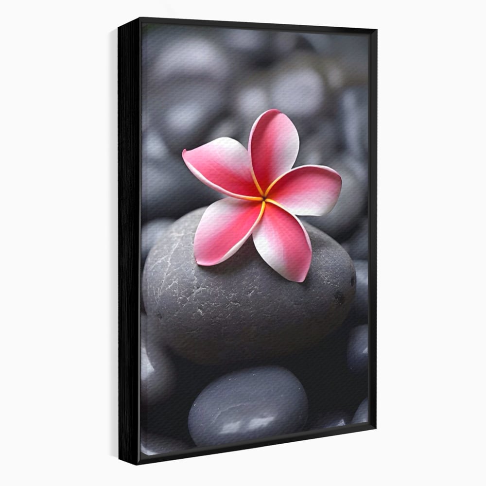 Tablou Canvas Premium LuxCanva® A1498, Flower Spa , Room, Relaxare, Floare Roz, Pietre, Decorativ, Living, Culori Vibrante