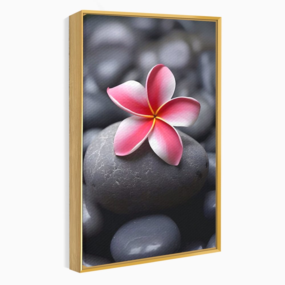 Tablou Canvas Premium LuxCanva® A1498, Flower Spa , Room, Relaxare, Floare Roz, Pietre, Decorativ, Living, Culori Vibrante