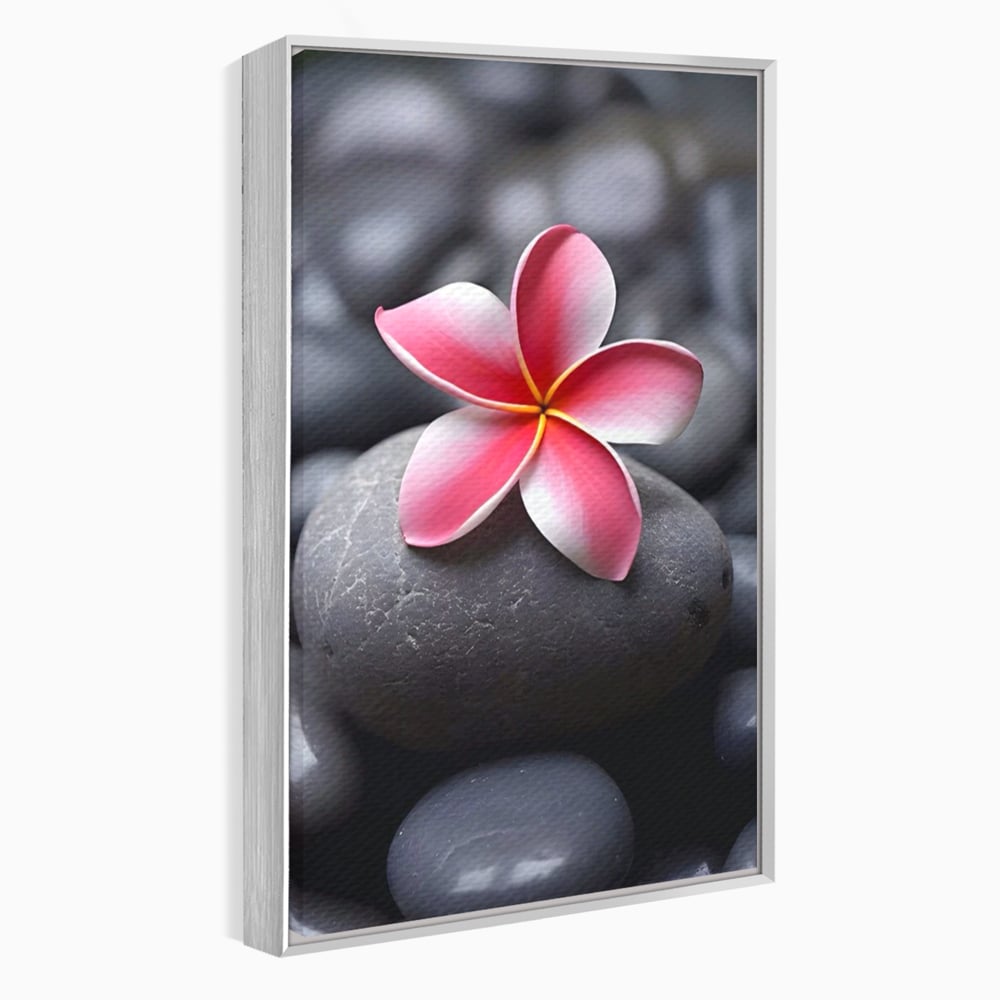 Tablou Canvas Premium LuxCanva® A1498, Flower Spa , Room, Relaxare, Floare Roz, Pietre, Decorativ, Living, Culori Vibrante