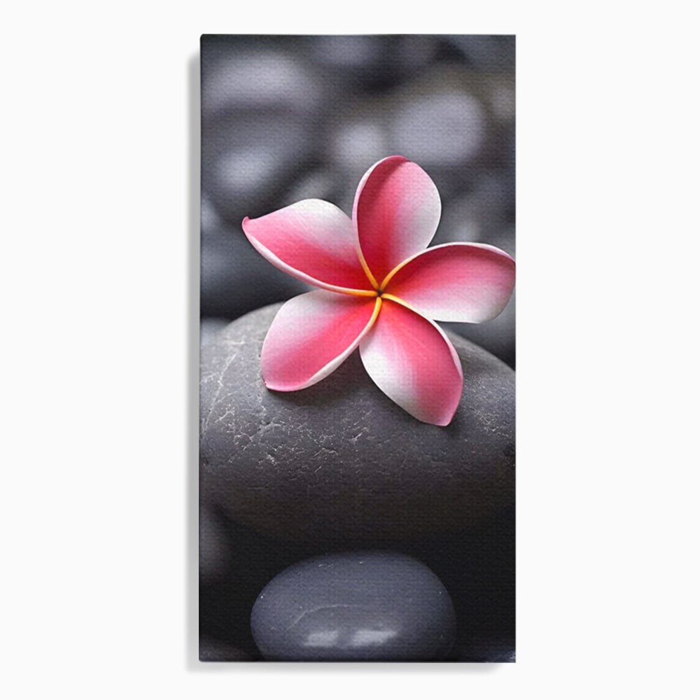 Tablou Canvas Premium LuxCanva® A1498, Flower Spa , Room, Relaxare, Floare Roz, Pietre, Decorativ, Living, Culori Vibrante