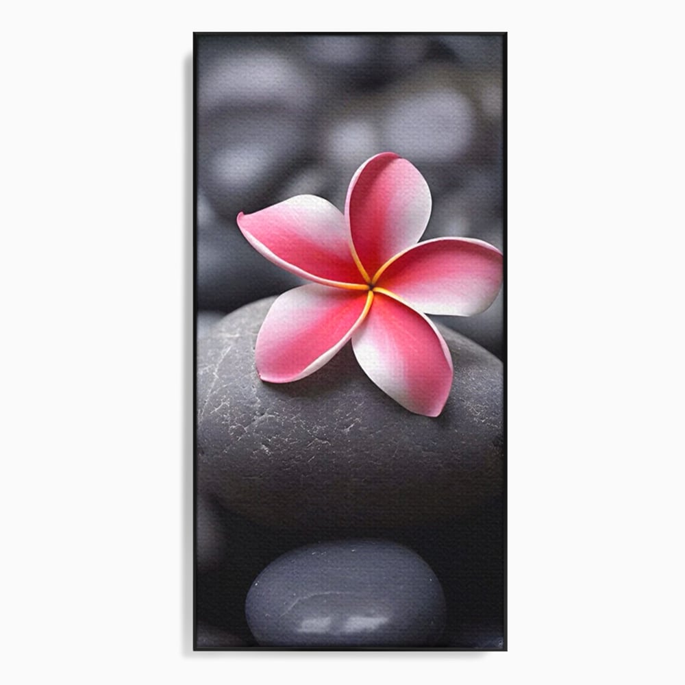 Tablou Canvas Premium LuxCanva® A1498, Flower Spa , Room, Relaxare, Floare Roz, Pietre, Decorativ, Living, Culori Vibrante