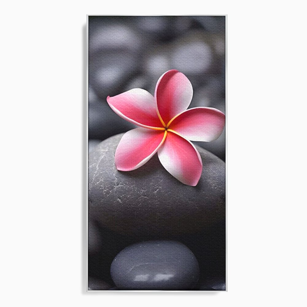 Tablou Canvas Premium LuxCanva® A1498, Flower Spa , Room, Relaxare, Floare Roz, Pietre, Decorativ, Living, Culori Vibrante