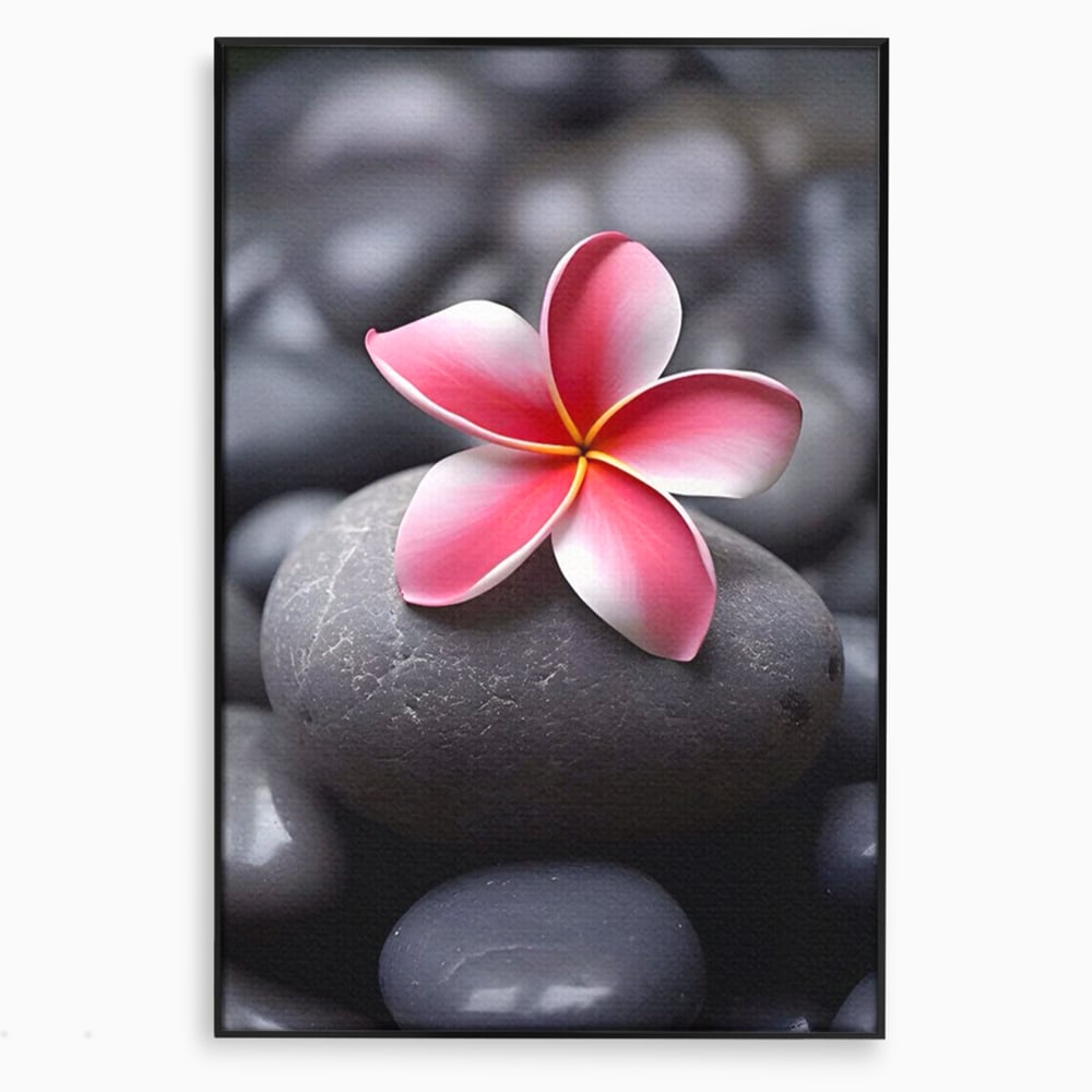 Tablou Canvas Premium LuxCanva® A1498, Flower Spa , Room, Relaxare, Floare Roz, Pietre, Decorativ, Living, Culori Vibrante