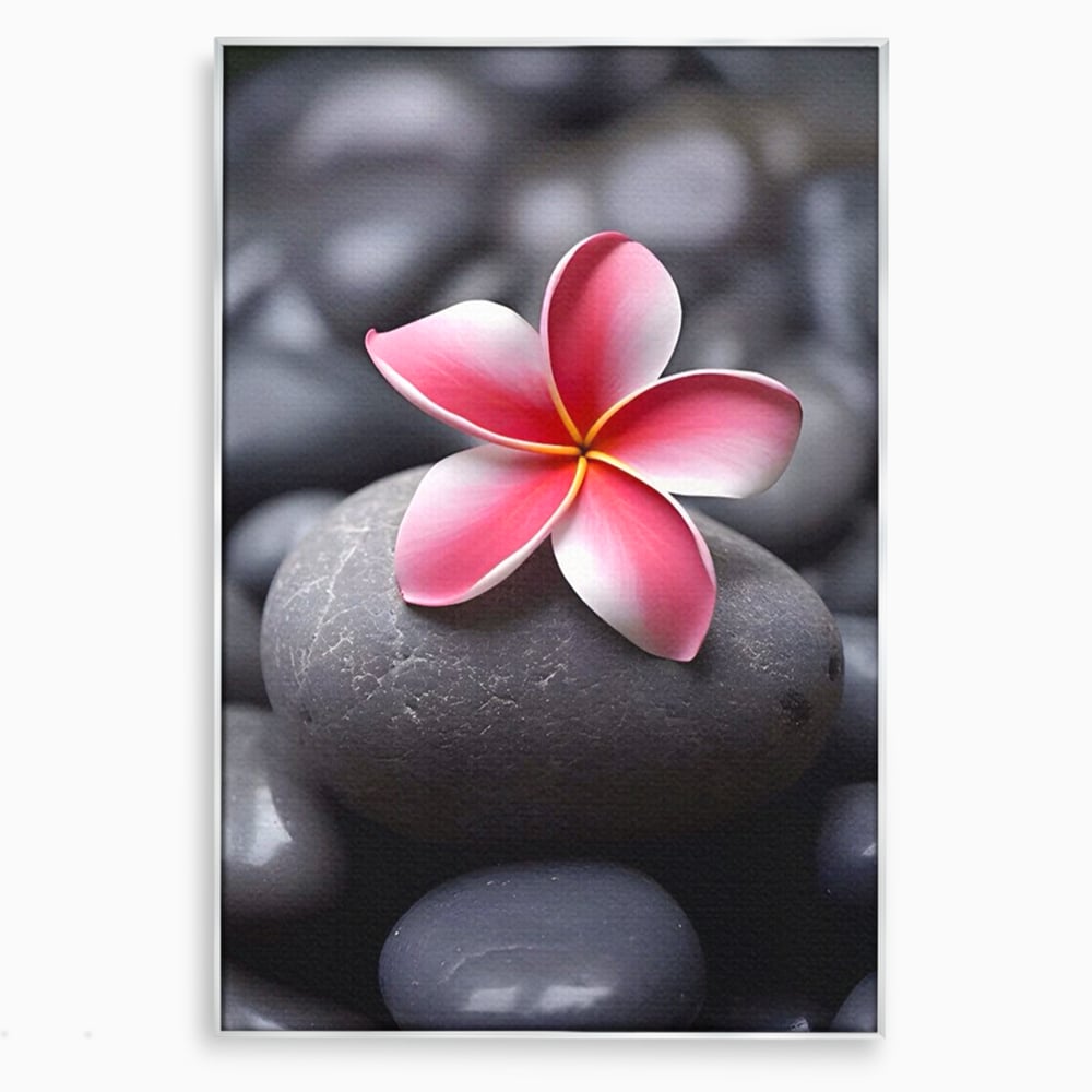 Tablou Canvas Premium LuxCanva® A1498, Flower Spa , Room, Relaxare, Floare Roz, Pietre, Decorativ, Living, Culori Vibrante