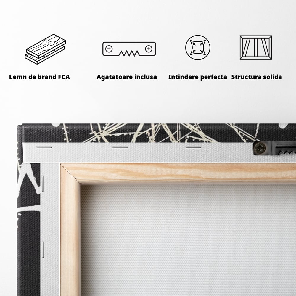 Tablou Canvas Premium LuxCanva® A1499, Basquiat Black , Room, Graffiti, Samo, Banksy, Roata, Living, Culori Vibrante