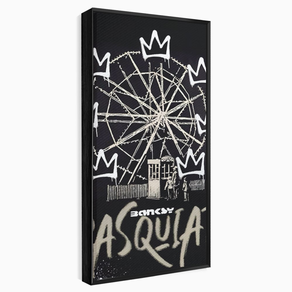 Tablou Canvas Premium LuxCanva® A1499, Basquiat Black , Room, Graffiti, Samo, Banksy, Roata, Living, Culori Vibrante