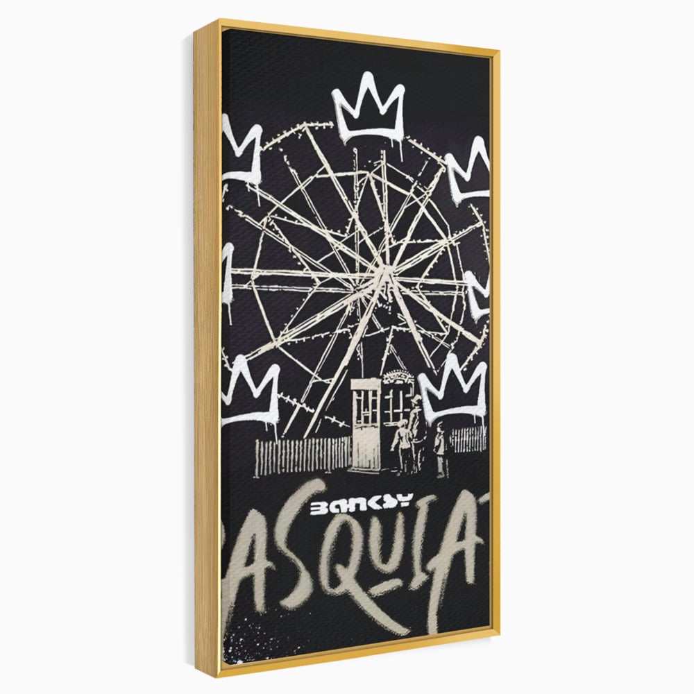 Tablou Canvas Premium LuxCanva® A1499, Basquiat Black , Room, Graffiti, Samo, Banksy, Roata, Living, Culori Vibrante