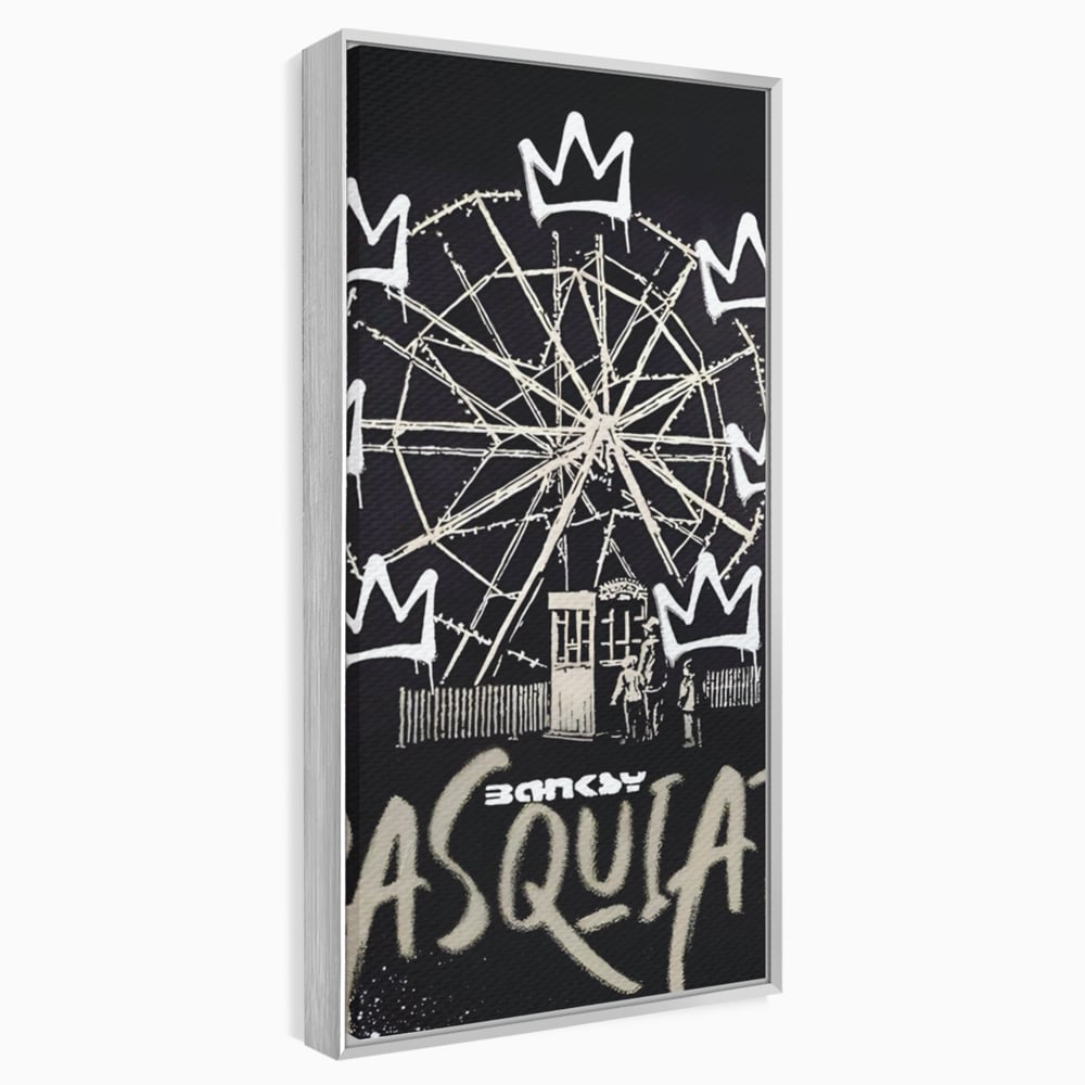 Tablou Canvas Premium LuxCanva® A1499, Basquiat Black , Room, Graffiti, Samo, Banksy, Roata, Living, Culori Vibrante