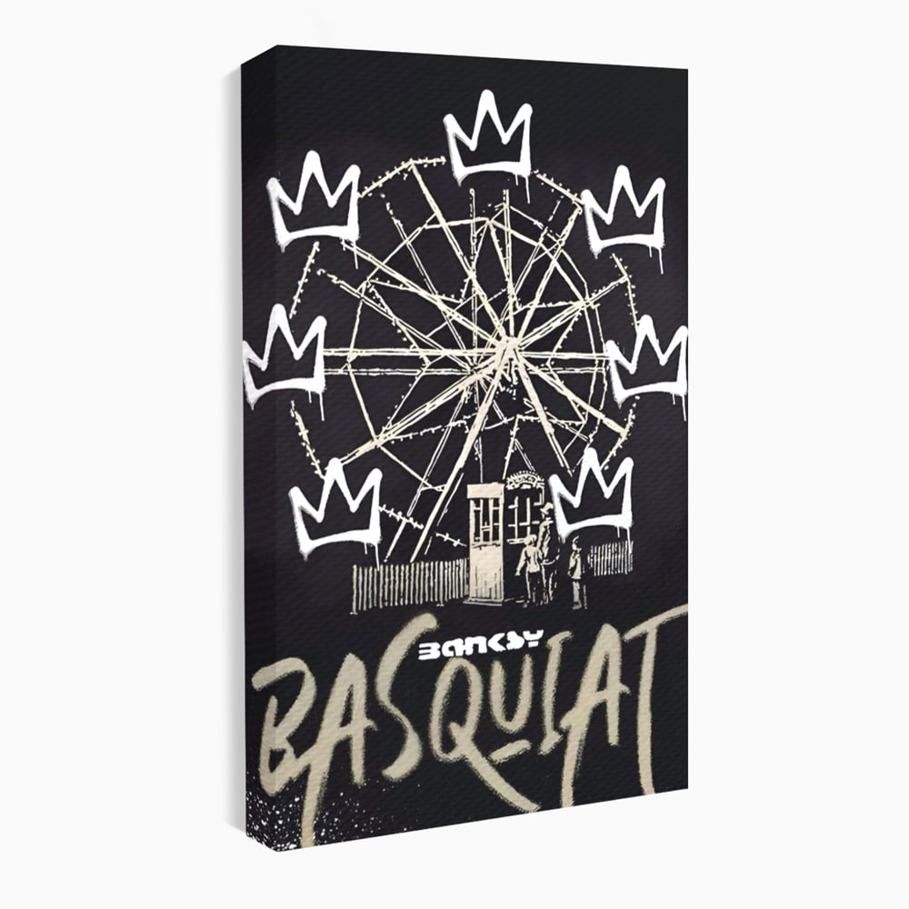 Tablou Canvas Premium LuxCanva® A1499, Basquiat Black , Room, Graffiti, Samo, Banksy, Roata, Living, Culori Vibrante