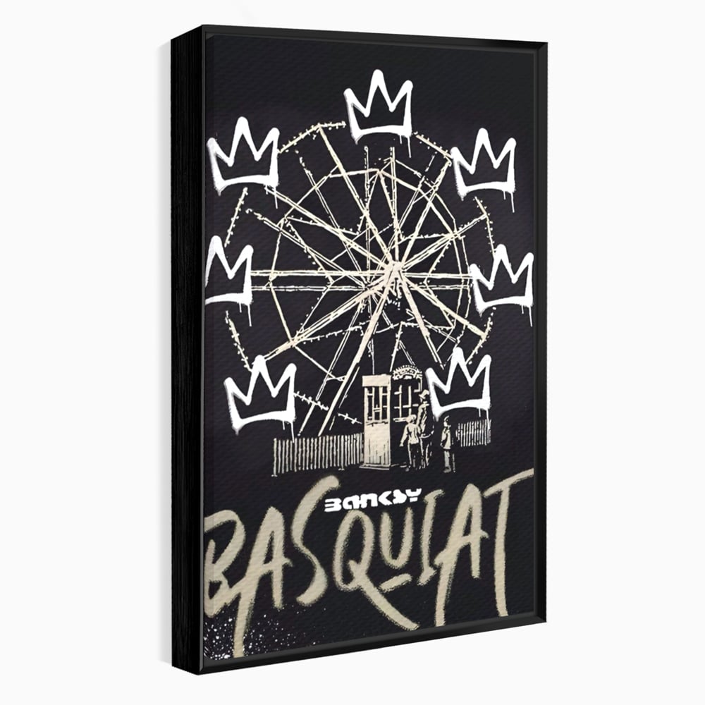 Tablou Canvas Premium LuxCanva® A1499, Basquiat Black , Room, Graffiti, Samo, Banksy, Roata, Living, Culori Vibrante