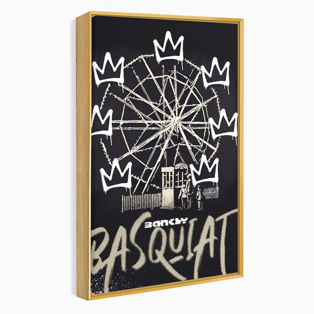Tablou Canvas Premium LuxCanva® A1499, Basquiat Black , Room, Graffiti, Samo, Banksy, Roata, Living, Culori Vibrante