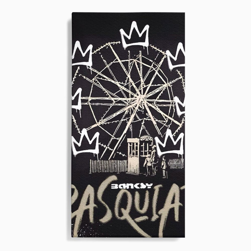 Tablou Canvas Premium LuxCanva® A1499, Basquiat Black , Room, Graffiti, Samo, Banksy, Roata, Living, Culori Vibrante