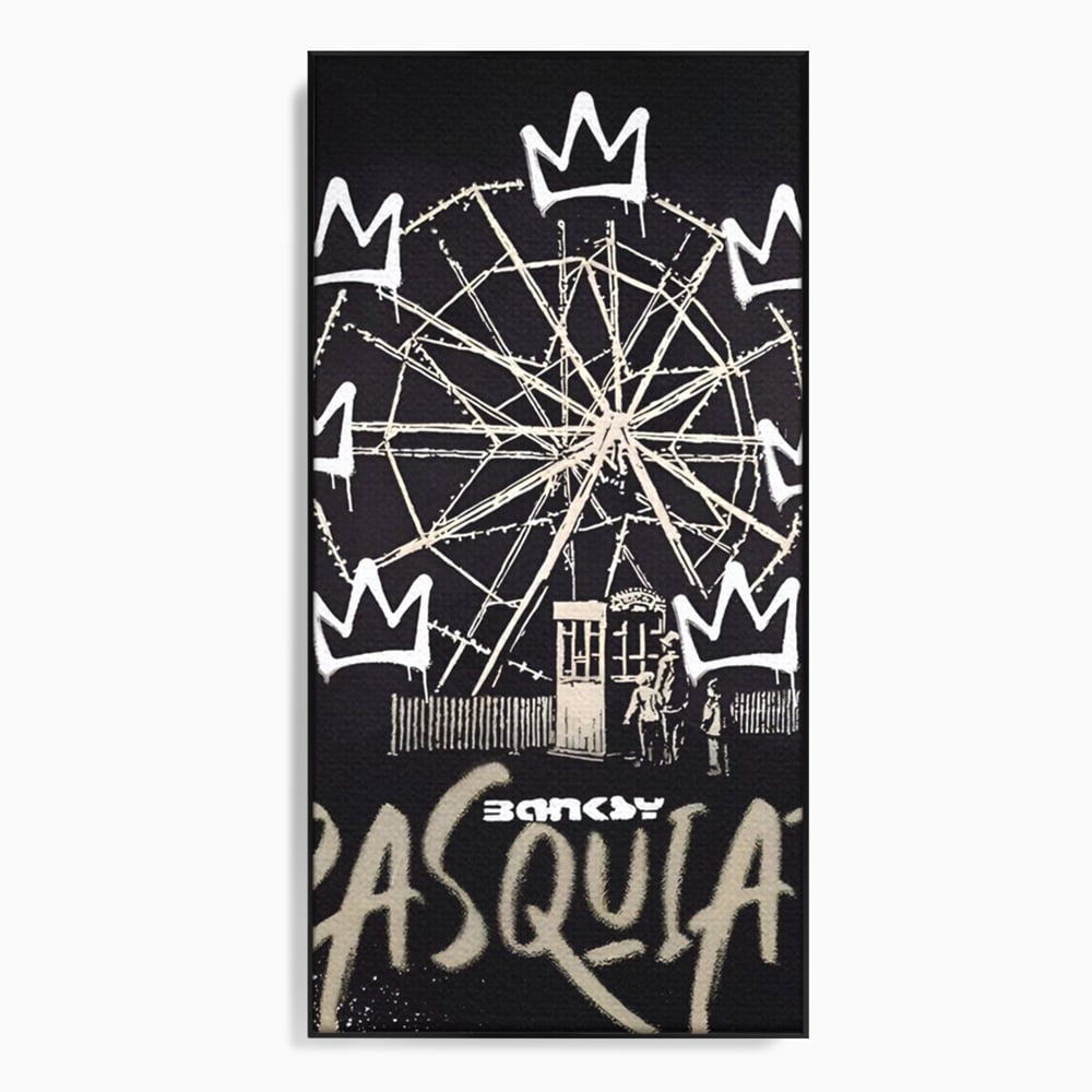 Tablou Canvas Premium LuxCanva® A1499, Basquiat Black , Room, Graffiti, Samo, Banksy, Roata, Living, Culori Vibrante