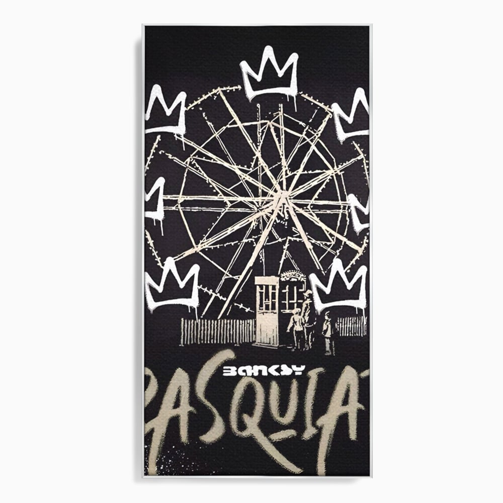 Tablou Canvas Premium LuxCanva® A1499, Basquiat Black , Room, Graffiti, Samo, Banksy, Roata, Living, Culori Vibrante