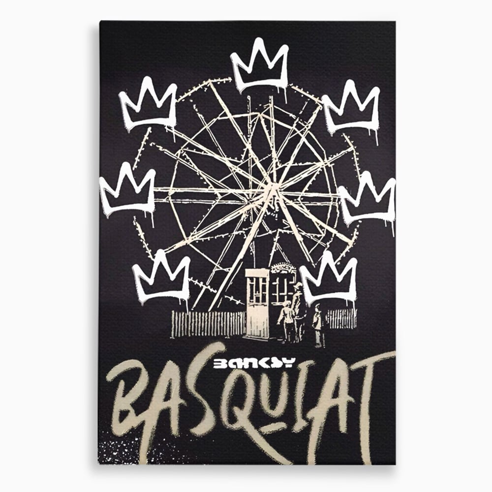 Tablou Canvas Premium LuxCanva® A1499, Basquiat Black , Room, Graffiti, Samo, Banksy, Roata, Living, Culori Vibrante