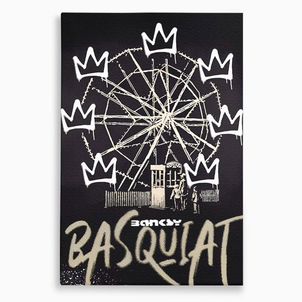 Tablou Canvas Premium LuxCanva® A1499, Basquiat Black , Room, Graffiti, Samo, Banksy, Roata, Living, Culori Vibrante