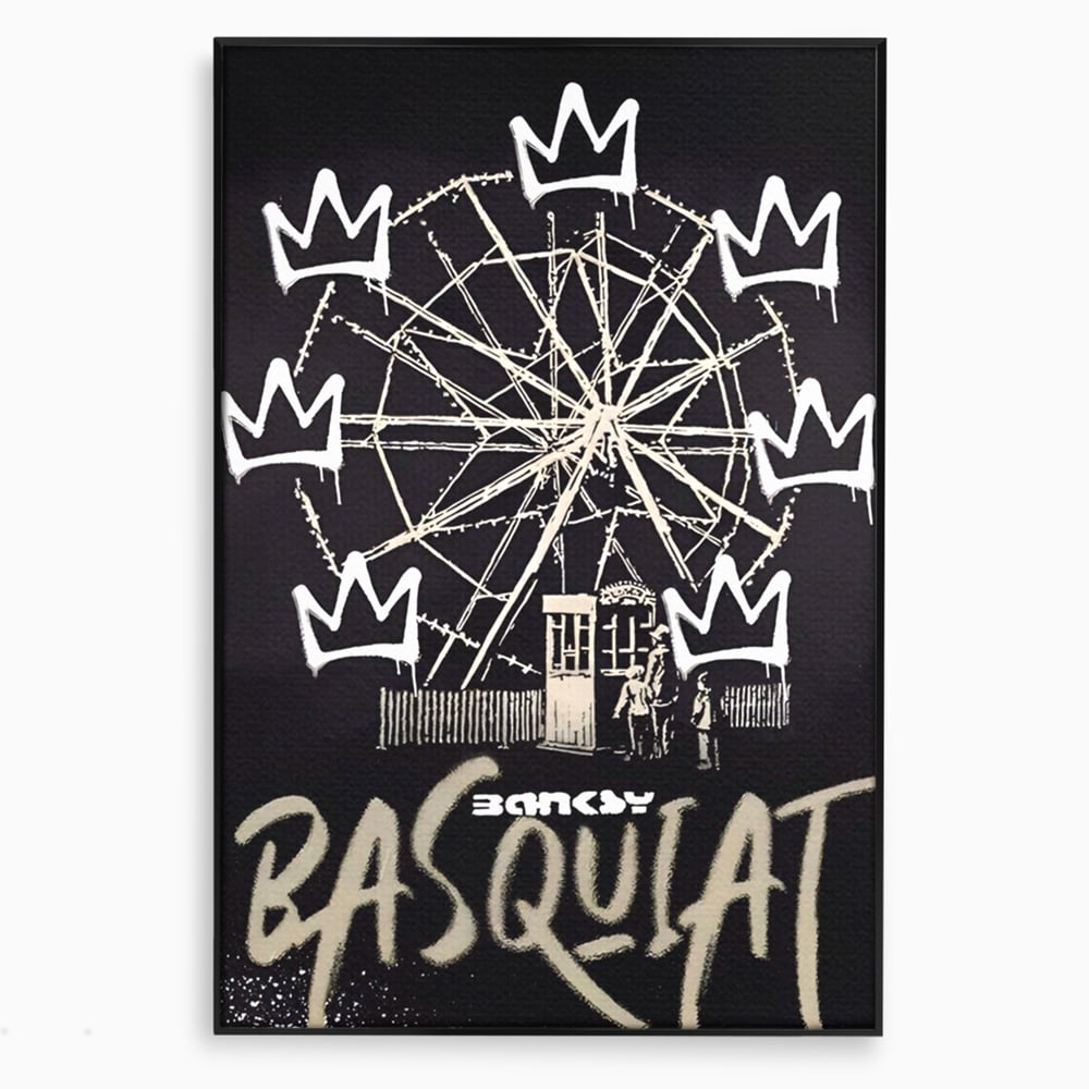 Tablou Canvas Premium LuxCanva® A1499, Basquiat Black , Room, Graffiti, Samo, Banksy, Roata, Living, Culori Vibrante