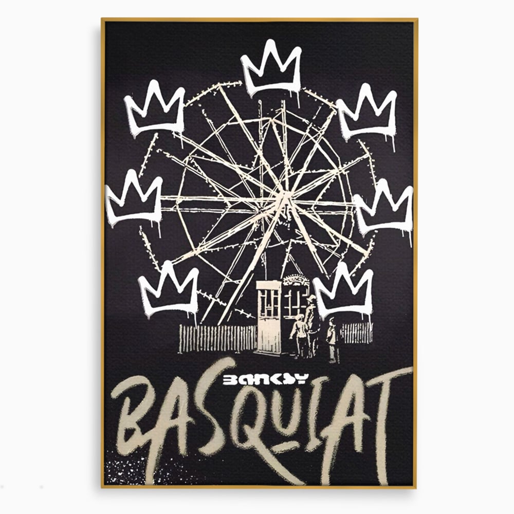 Tablou Canvas Premium LuxCanva® A1499, Basquiat Black , Room, Graffiti, Samo, Banksy, Roata, Living, Culori Vibrante