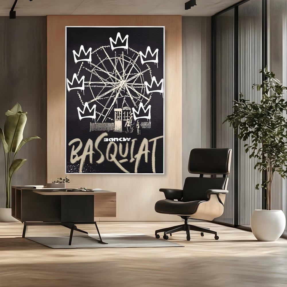 Tablou Canvas Premium LuxCanva® A1499, Basquiat Black , Room, Graffiti, Samo, Banksy, Roata, Living, Culori Vibrante
