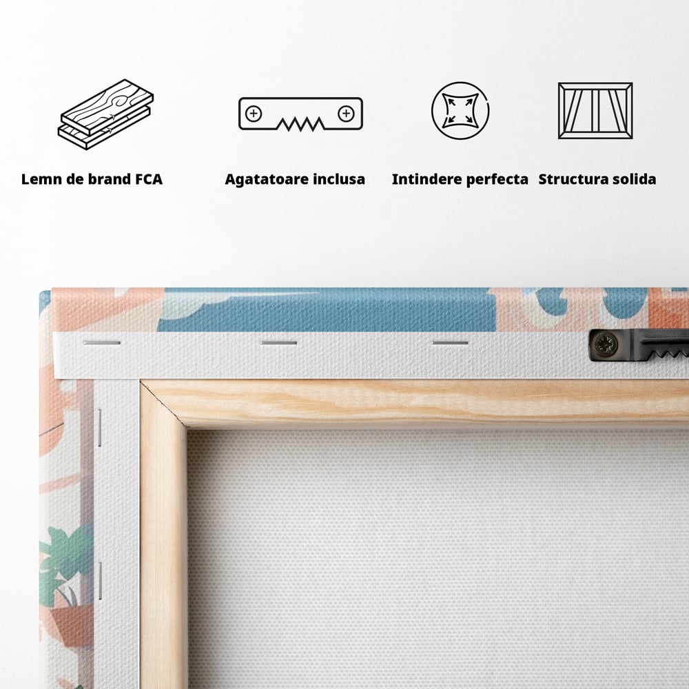 Tablou Canvas Premium LuxCanva® A1504, Cladiri Antice , Dormitor, Oras, Vacanta, Arhitectura, Mare, Room, Culori Vibrante