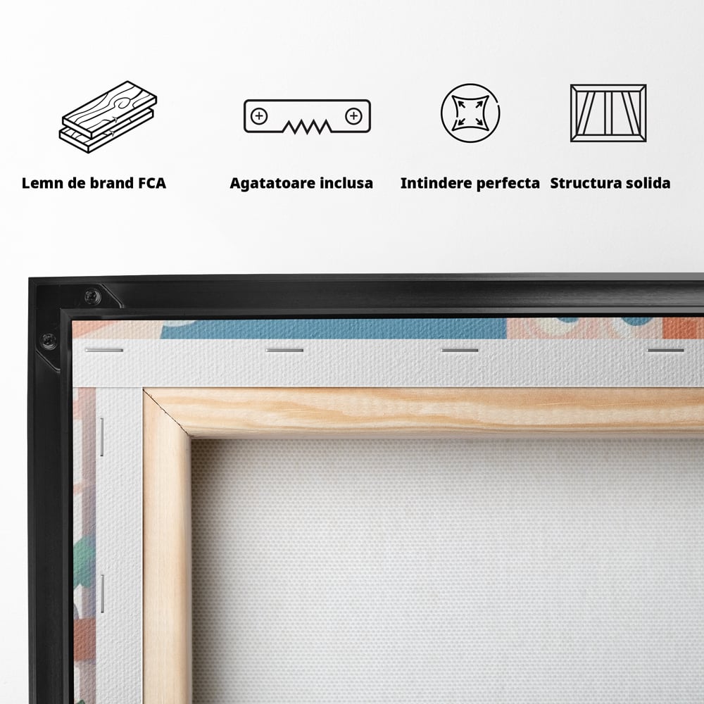 Tablou Canvas Premium LuxCanva® A1504, Cladiri Antice , Dormitor, Oras, Vacanta, Arhitectura, Mare, Room, Culori Vibrante