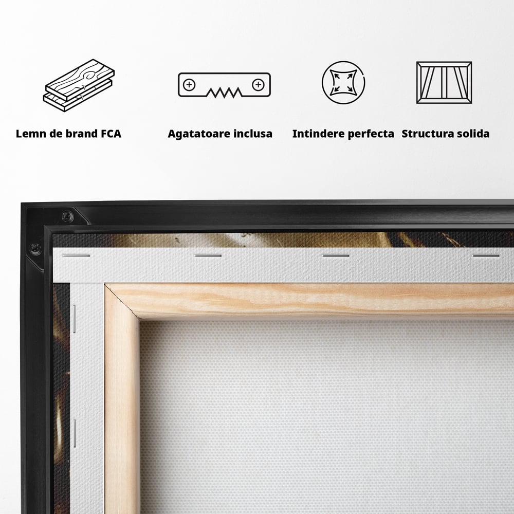 Tablou Canvas Premium LuxCanva® A1505, Craniul Auriu , Auriu, Decorativ, Straniu, Room, Culori Vibrante
