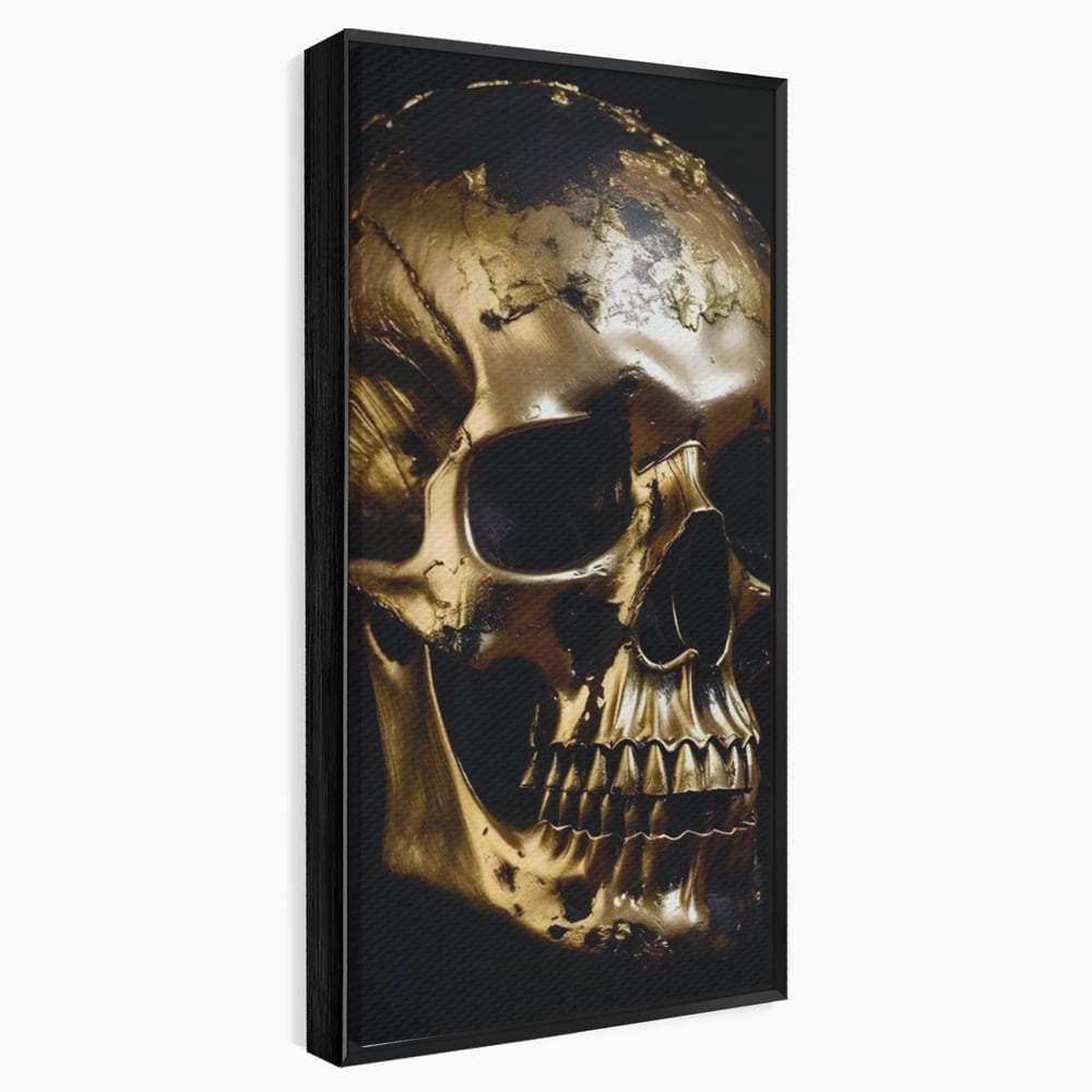 Tablou Canvas Premium LuxCanva® A1505, Craniul Auriu , Auriu, Decorativ, Straniu, Room, Culori Vibrante