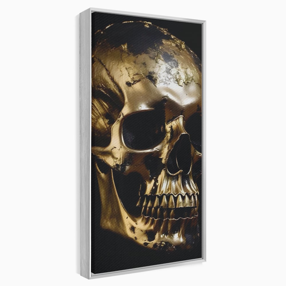 Tablou Canvas Premium LuxCanva® A1505, Craniul Auriu , Auriu, Decorativ, Straniu, Room, Culori Vibrante
