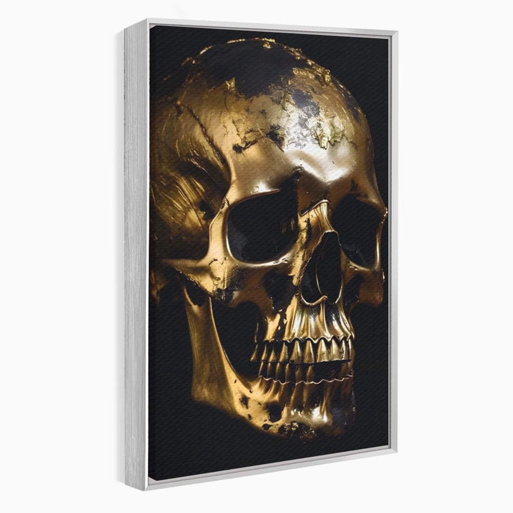 Tablou Canvas Premium LuxCanva® A1505, Craniul Auriu , Auriu, Decorativ, Straniu, Room, Culori Vibrante