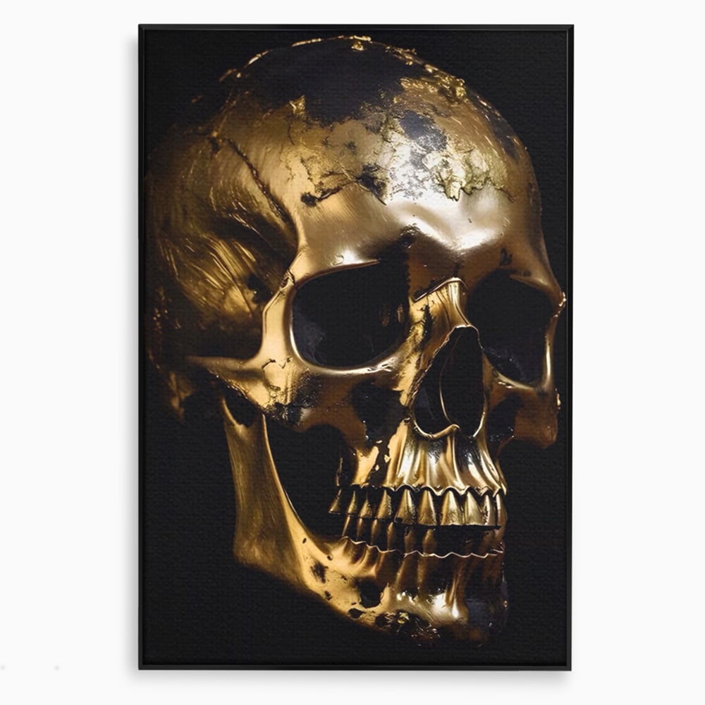 Tablou Canvas Premium LuxCanva® A1505, Craniul Auriu , Auriu, Decorativ, Straniu, Room, Culori Vibrante