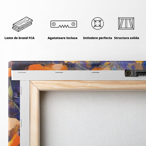 Tablou Canvas Premium LuxCanva® A1506, Inflorire Portocalie , Maci, Flori, Primavara, Room, Culori Vibrante