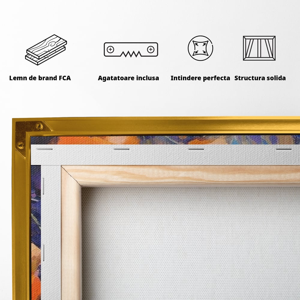 Tablou Canvas Premium LuxCanva® A1506, Inflorire Portocalie , Maci, Flori, Primavara, Room, Culori Vibrante