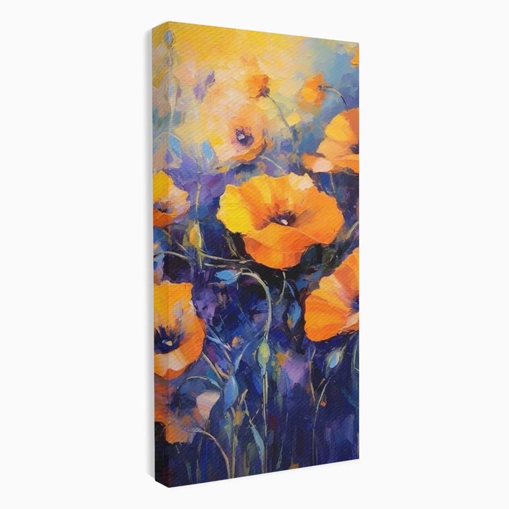 Tablou Canvas Premium LuxCanva® A1506, Inflorire Portocalie , Maci, Flori, Primavara, Room, Culori Vibrante