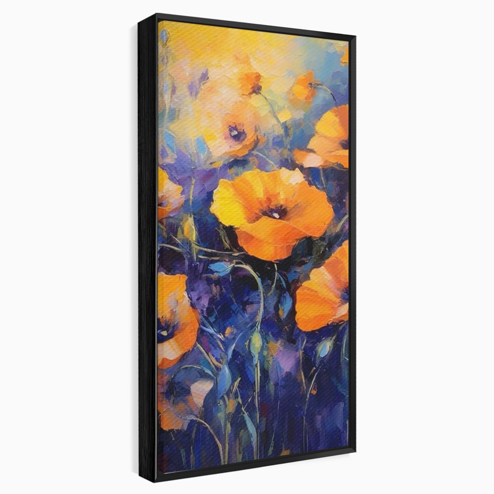 Tablou Canvas Premium LuxCanva® A1506, Inflorire Portocalie , Maci, Flori, Primavara, Room, Culori Vibrante