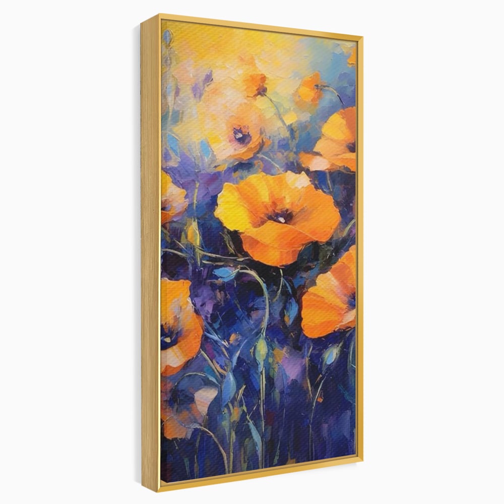 Tablou Canvas Premium LuxCanva® A1506, Inflorire Portocalie , Maci, Flori, Primavara, Room, Culori Vibrante
