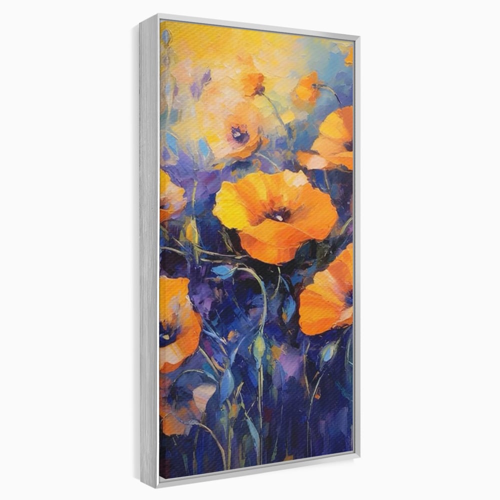 Tablou Canvas Premium LuxCanva® A1506, Inflorire Portocalie , Maci, Flori, Primavara, Room, Culori Vibrante