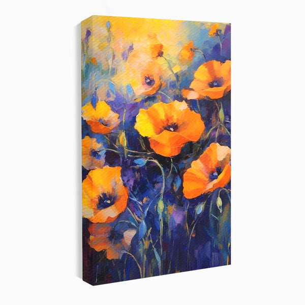 Tablou Canvas Premium LuxCanva® A1506, Inflorire Portocalie , Maci, Flori, Primavara, Room, Culori Vibrante