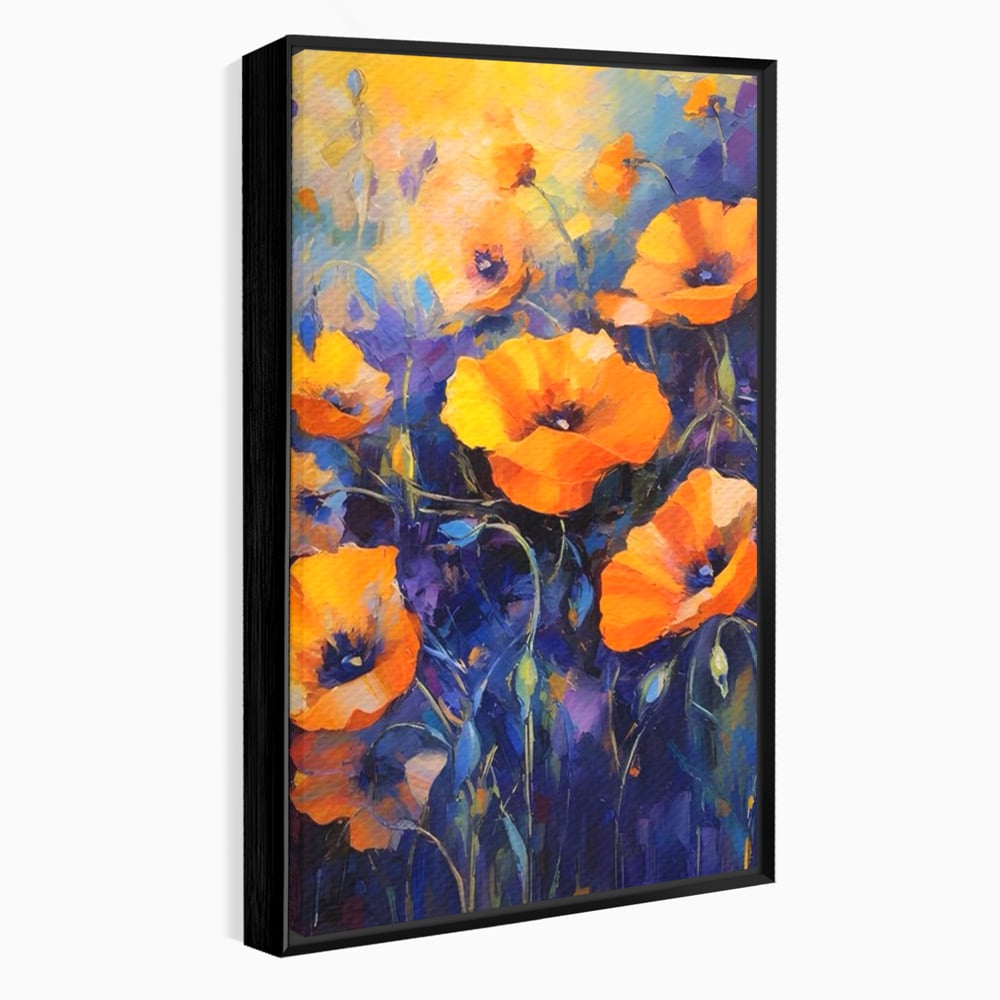 Tablou Canvas Premium LuxCanva® A1506, Inflorire Portocalie , Maci, Flori, Primavara, Room, Culori Vibrante